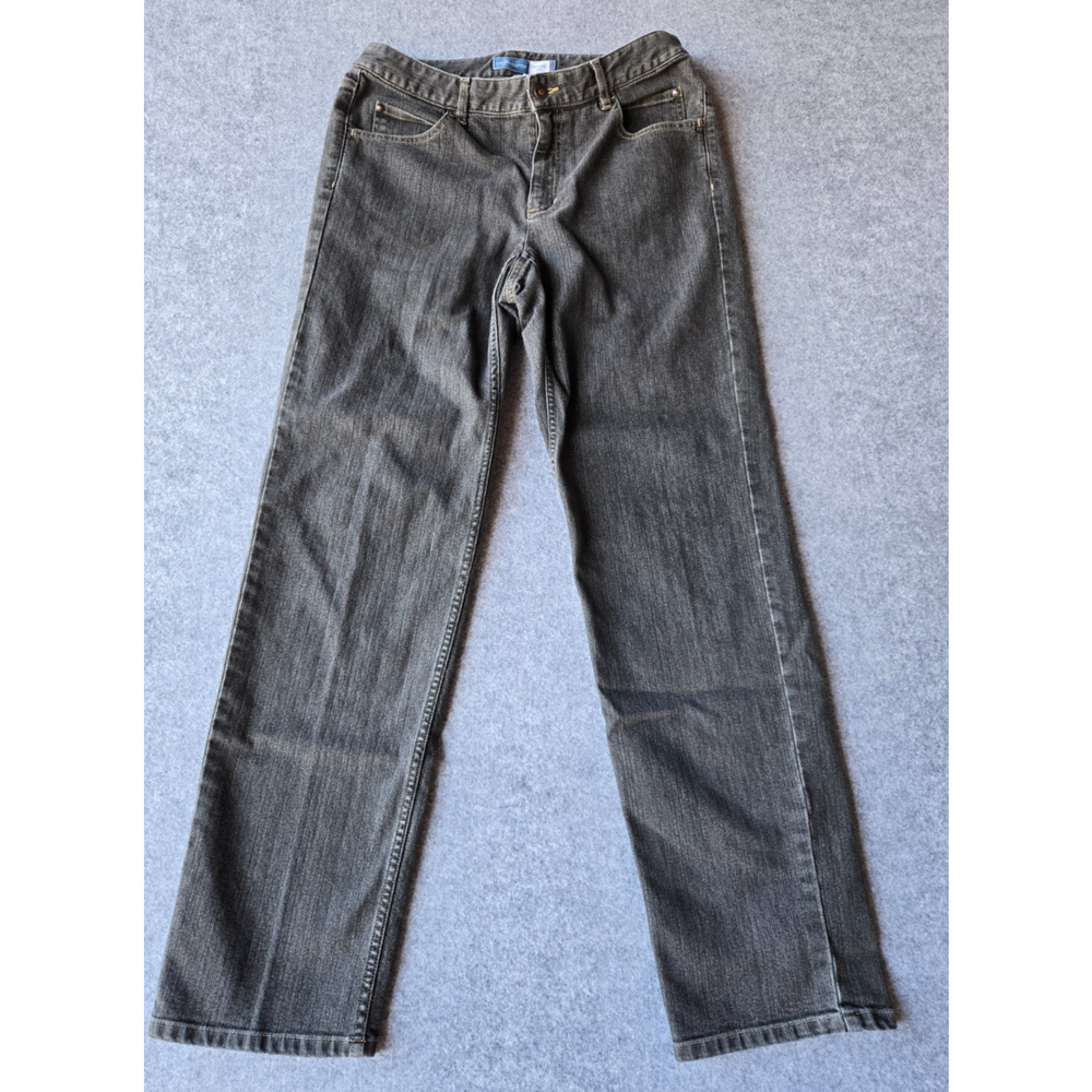 Liz Claiborne Women's Jeans Straight Leg Charcoal Wash Size 8R (30x31)